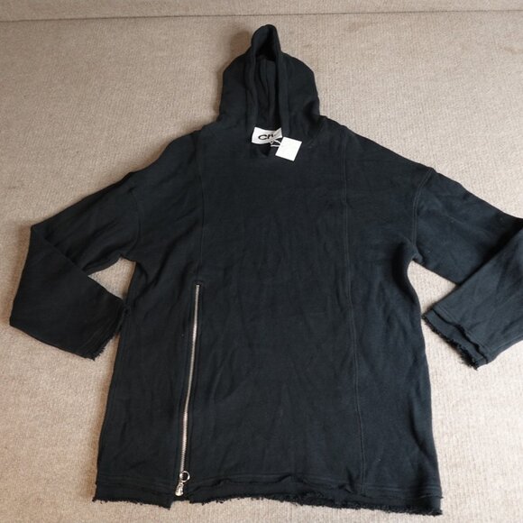 CH. Mens Sweater Large Black Solid 100% Cotton Chapter Hoodie NEW Streetwear - Picture 1 of 11